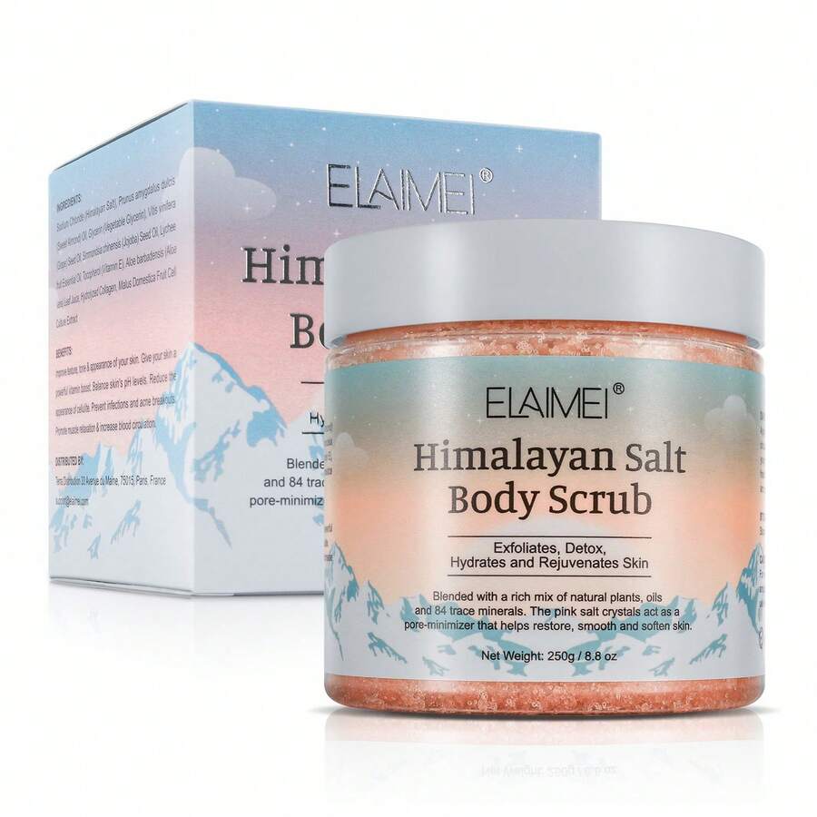 Himalayan Salt Body Scrub, Exfoliates Deep Cleansing Remove Dead Skin
