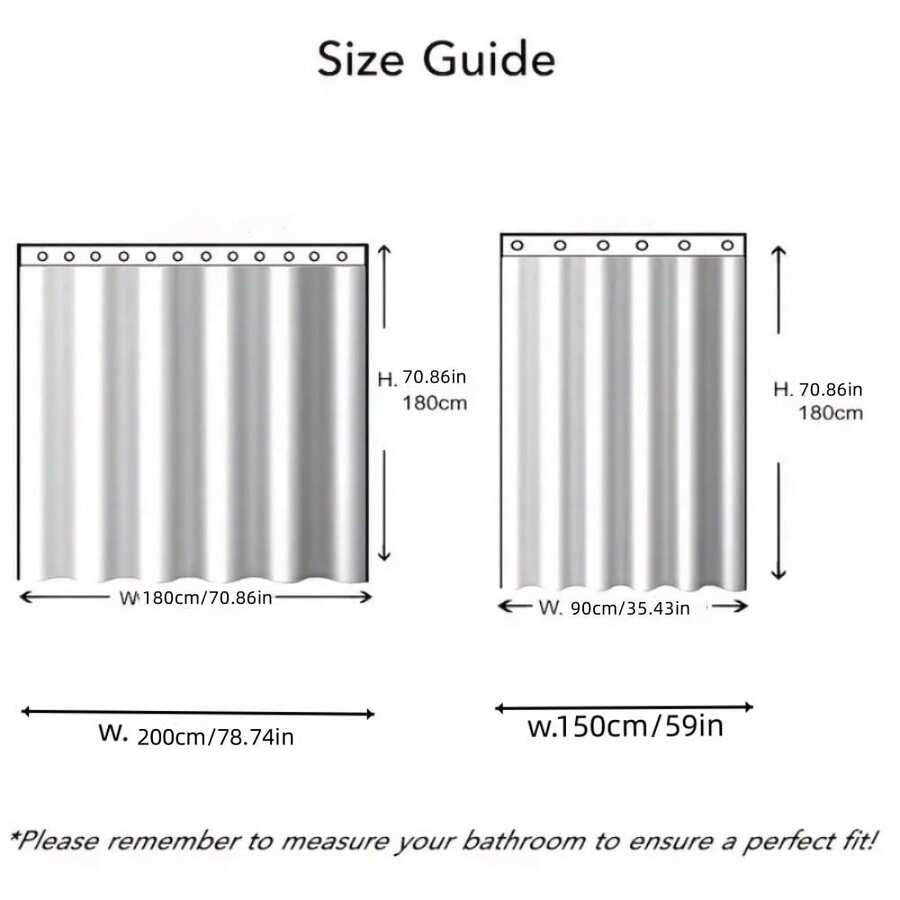 1pc Deluxe Blue Wave Stripe Shower Curtain Complete Bathroom Decor