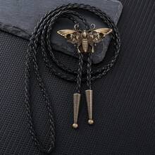 1pc Original Design Moon, Star, Ghost & Moth Bolo Tie, Adjustable Length Rope Necklace, American Western Cowboy Bolo Tie For Casual, Party, Wedding, Unisex, Great Gift Idea Men Necktie - Ghost Face Skull Moth Tie - View 19