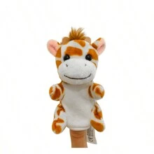 Muñecos de peluche con forma de dedos de León, Tigre, Elefante, Jirafa y Cabra, títeres de animales del bosque para espectáculos