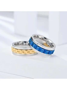 1pc Fashion Titanium Steel Rotation Ring, Personalized Swivel Gear Design Ring, Anxiety Relief Ring, Suitable For Men, Casual Business, Party, Gifts