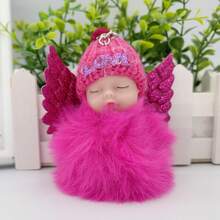 Ngẫu nhiên 2 món móc khóa dễ thương hình búp bê ngủ đáng yêu Mini Ball Kawaii móc khóa 10CM Love Webbing mặt dây chuyền lông mịn cho túi xe hơi, móc chìa khóa Pompom, móc chìa khóa búp bê phụ nữ ngọt ngào, móc chìa khóa búp bê có thể được sử dụng trong chìa khóa xe hơi, ví - Nhiều màu - Xem 6