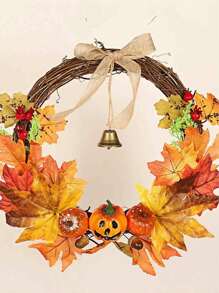 1 件棕色藤条花环装饰，圣诞花环苔球装饰，摄影道具，适用于圣诞节、派对、活动装饰 - 彩色 - 查看 5