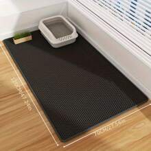 Dual-Layer Honeycomb Cat Litter Mat - Easy Clean, Non-Slip Base - Ideal For Litter Box And Pet Toilet Areas, As Well As Washable Pet Food Mat, Felt Mat, Autumn/Winter Pet Supplies, Pet Bed, Pet Placemat, Cat Scratch Pad, Please Check Product Size - Green - View 3