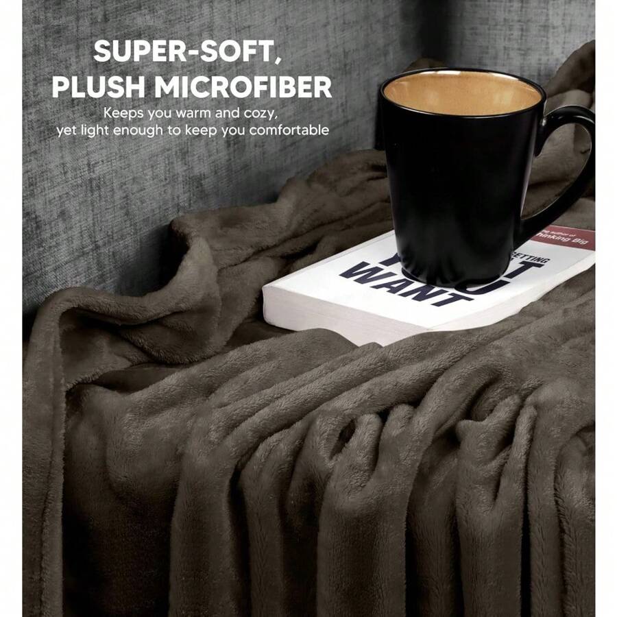 Utopia Bedding Fleece Blanket Queen Size Grey 300GSM Luxury Bed Blanket