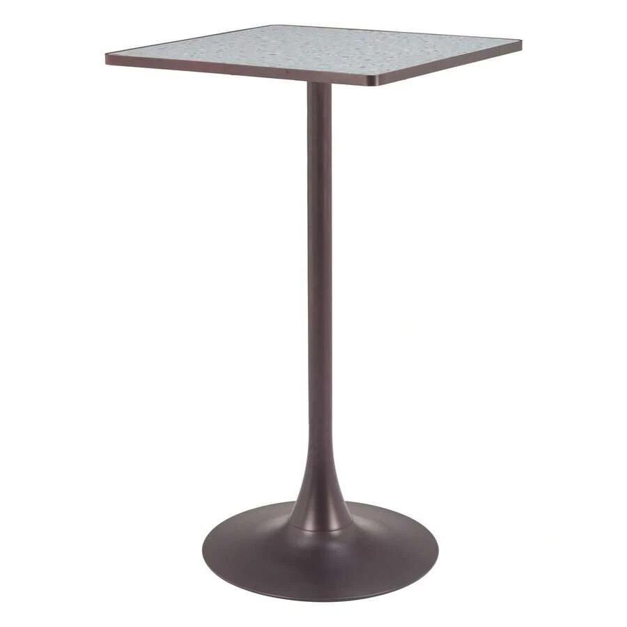 Spot Bar Table Gray & Bronze, Square Tabletop, Seats Up To 2 - Grey - View 1