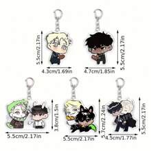 Cute Cartoon Character Acrylic Keychain Charming Anime Inspired Charm For Bags Backpacks Perfect S For Couples Fashionable Car Accessory Ideal For Birthdays Valentine's Day Valentines Car Accessories Bag Charm Backpack For School Letter Goth Y2k Halloween Accessories Teachers Day Christmas Gift Ideas Bag Lanyards With Id Holder Car Accessories Bag Charms - Multicolor - View 2