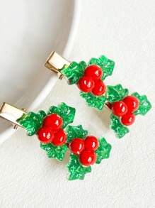 2件装女士圣诞闪光圣诞老人、圣诞树、雪人、鹿形拐杖、铃铛发夹，圣诞装饰发卡，波西米亚休闲可爱派对配饰，ABS（ABS树脂），发饰 - 彩色 - 查看 17