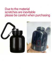 1/2PCS 100ml/200ml Protein Powder Pill Bottle, Outdoor, Mountaineering, Fitness, Portable Water Bottle, With Keychain, Can Hang Backpack, Mini Portable, Powder Beverages, Sports, Travel, Portable Keychain, One Small Cup, Exquisite And Compact, Black Fitness Funnel, Medicine Bottle, Small Medicine Box, Can Store Small Items