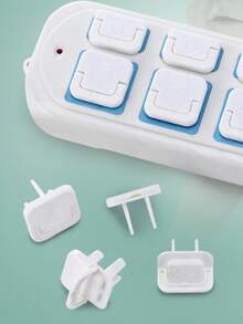 10 piezas Cubiertas de seguridad para enchufes eléctricos a prueba de bebés con asa oculta para proteger a niños pequeños y bebés de los enchufes eléctricos - Multicolor - Ver 6