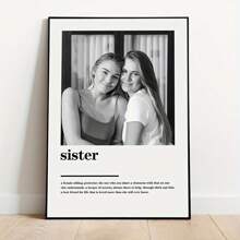 1 pieza Obra de arte personalizada de foto de hermana - Póster de lienzo personalizado, regalo perfecto para mejores amigos y familiares, ideal para decoración de dormitorio y sala de estar, sin marco, Día de San Valentín, regalos de decoración del Día de San Valentín, Cumpleaños, Graduación, Multifuncional, Ajustable, Anti-moho, Ornamental, Reutilizable, Exquisito, Adorable, de Alta Calidad, Moderno, Colorido, Cómodo, Elegante, Personalizado, Único, Regalos ideales para él, Regalos ideales para ella, Novio, Novia, Papá, Mamá, Familia, Amigos, Hijo, Hija, Estudiantes, Oficina, Salón de té, Escuela, Hogar, Vida lenta de verano