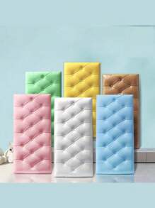 35cm*70cm 3D Embossed Foam Wallpaper With Imitation Leather Grain, Soft And Textured(Thickness 0.4cm/0.16in), Self-Adhesive Foam Wall Sticker, Reusable And Cuttable, Bedroom Decorative Background, Soundproof And Thickened Wall Covering, Bedside Soft Package, Waterproof, Moisture-Proof, Dust-Proof And Collision-Proof Sticker