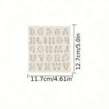 1pc, Silicone Alphabet Button Pattern Fondant Mold, Cake Decoration Tool, Chocolate Mold, Baking Mold, Baking Tools - Grey - View 9