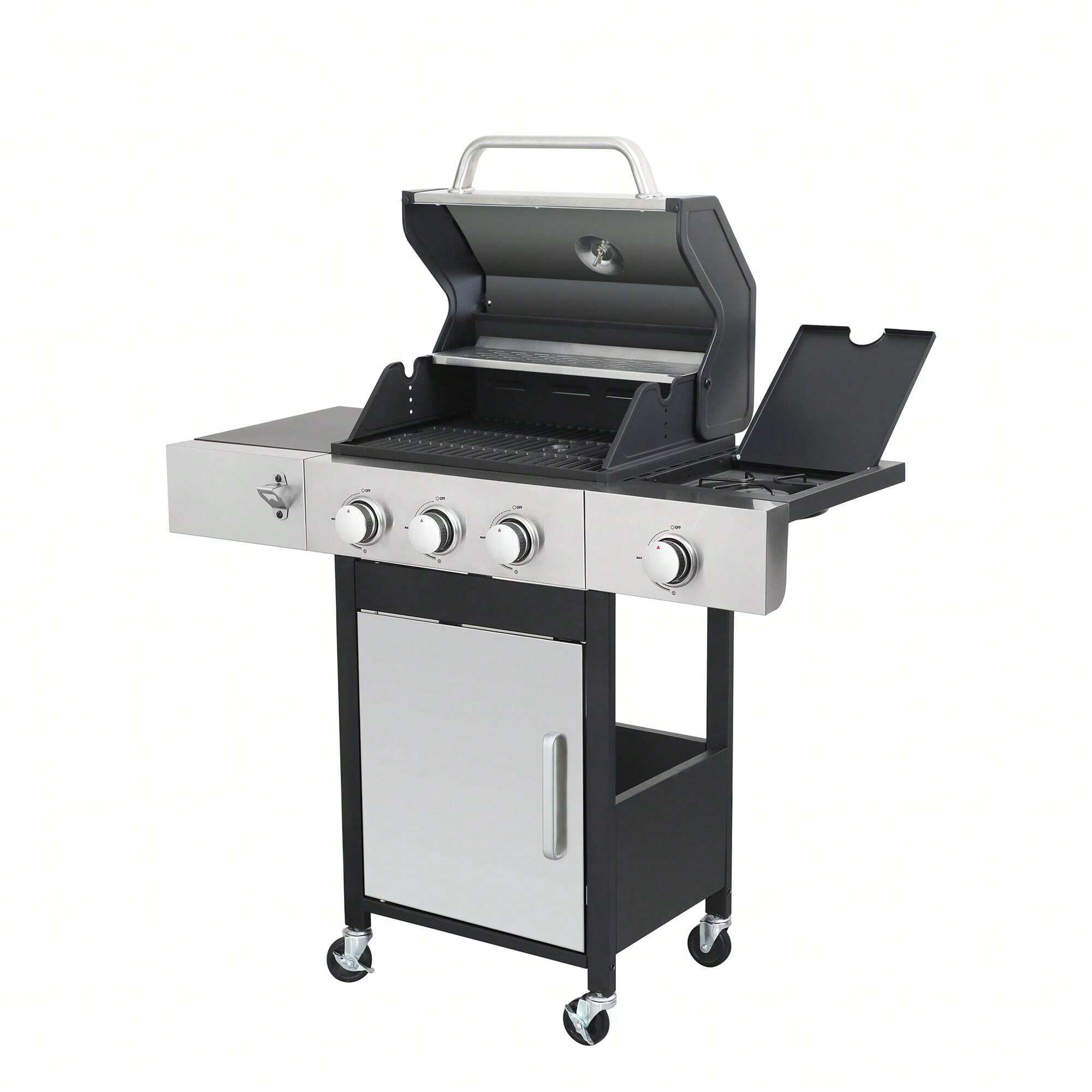 MONDAWE 3Burner Propane Gas BBQ Grill With Side Burner, 37230BTU