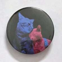 1 pieza Broche de seguridad con diseño de gato de 4,4 cm/1,73 pulgadas, insignia de botón, adecuado para sujetar en ropa, bolsos, mochilas, regalo divertido para amigos y familia