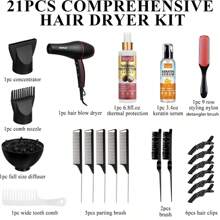 Goiple 21Piece Professional Hair Dryer Kit With Advanced Technology For Fast Drying,3 Temps,2 Speeds:Comprehensive Set For Efficient Drying, Reducing Frizz, And Enhancing Shine,Includes Blow Dryer, Thermal Protection Spray, Keratin Serum, Multiple Comb Attachments, Detangling Brush And Hair Clips For Versatile Styling Options, Ideal For All Hair Types And Daily Styling Needs For Both Men And Women