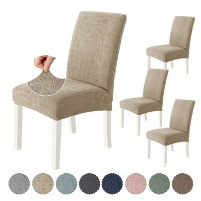  Ystyle Stolsöverdrag med ryggstöd 4/6 delar, Köksstolsöverdrag, Stretchstolsöverdrag, Universal Matsalsstolsöverdrag, Avtagbar Tvättbar, Lätt att rengöra