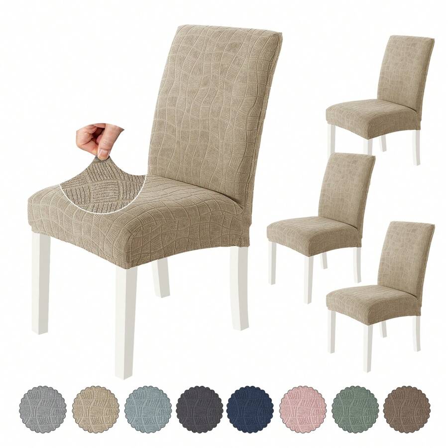 Ystyle Chair Covers With Backrest 4/6 Pieces, Kitchen Chair Covers, Stretch Chair Cover, Universal Dining Room Chair Covers, Washable Removable, Easy To Clean