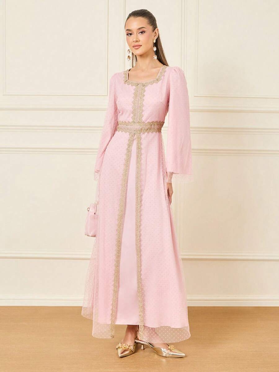 STYLI- Váy ren giản dị và thời trang - Hồng - Xem 1