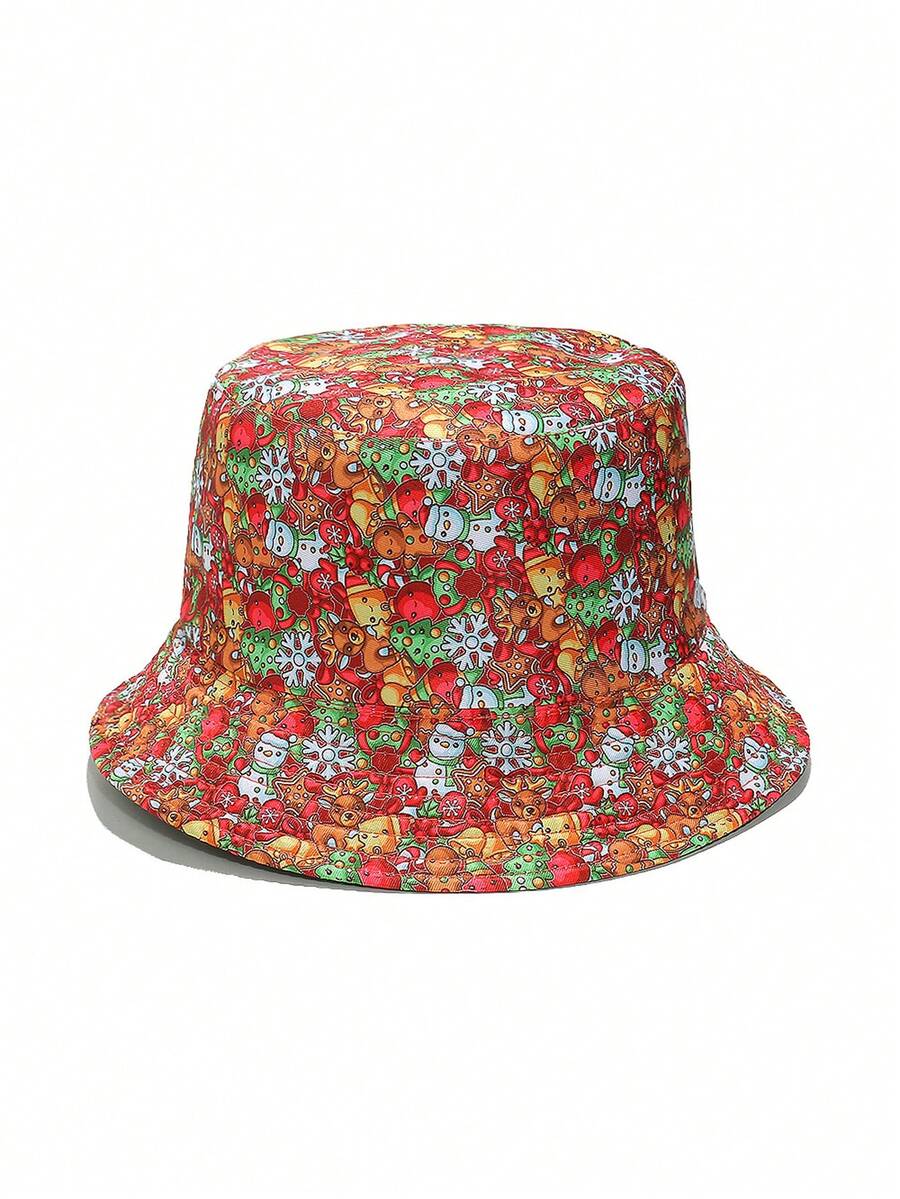 1pc Women Christmas Assorted Bucket Hat (Pattern Random), Adjustable