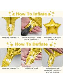 Globo con forma de estrella dorada, 5/10 piezas de globos de lámina con forma de estrella dorada, globo de helio de mirilar dorado grande de 18 pulgadas para decoraciones de graduación, cumpleaños, aniversario y bodas