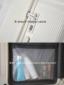 1pc Thick High Capacity Multi-Functional Explosion-Proof Zipper Swivel Wheel Suitcase With Wet Dry Separation Layer, Sports Version Suitable For School, Vacation, Business Trip, Long Journey, Good Gift Luggage Travel Suitcase Suitcases Suit Case Travel Luggage Bag For School School Accessories School Stuff