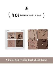 Rom&nd Better Than Eyes Eyeshadow Palette B01 Buckwheat Flower, Basic Eyeshadow Palette, 4 Colors Daily Natural Tones, X INAPSQUARE, Velvet Texture, Easy To Blend, Vivid Colors, Matte And Shimmer Finishes, High Color Payoff, Long-Lasting, Korean Cosmetics, Korean Makeup, Gift - B01 BUCKWHEAT FLOWER IN BLACK - View 9