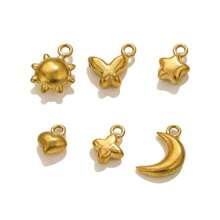 20 件 304 不锈钢迷你吊坠月亮和太阳项链饰品适用于 DIY 珠宝配饰链和项链饰品