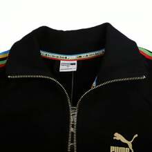 Puma Resonance Series Stand Collar Wind-Resistant Comfortable Casual Sports Jacket With Rainbow Print - Black - View 6