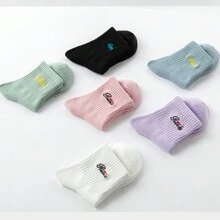 3-6 đôi tất cao cấp, tất thể thao công sở, tất thủy thủ đế giữa, màu trơn và nhiều màu tùy chọn - Tất thể thao cotton chải kỹ - Xem 3