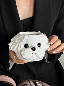 1 Set Adorable Ceramic Mug With Lid - Cute 3D Cloud & Puppy Design - High-Quality Fashionable Coffee Cup - Exquisite Birthday Gift - Great Christmas Gift - Charming Drinkware For Dog Lovers - Suitable For Coffee, Tea And Hot Chocolate - White - View 6