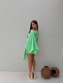 Women's Elegant Skirt Set New Year Christmas Soft Fabric - 綠色 - 查看 2