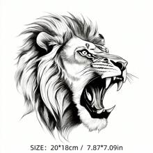 AD 1 pieza Pegatina 3D de león majestuoso en blanco y negro, pegatina de cobertura de arañazos adecuada para automóvil, motocicleta, scooter y otras escenas de decoración y modificación