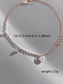 Nooxian 1 pieza Pulsera con forma de corazón minimalista con tono dorado rosa, joyería de moda personalizada para mujeres, ideal como regalo para San Valentín, mamá, madre, Día de la Madre