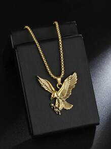 1 件新款欧美时尚金鹰吊坠项链，个性时尚男女通用跑酷彩色老鹰合金吊坠首饰，生日礼物，不锈钢长毛衣链配饰，男女皆宜，日常佩戴 - 新款項鍊 - 查看 14