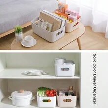 Bộ 5 ngăn kéo đựng mỹ phẩm để bàn, Bộ ngăn kéo nhựa kết hợp, Bộ sắp xếp tủ quần áo màu trơn, Bộ sắp xếp tinh tế, Bộ sắp xếp ngăn kéo để bàn và hộp lưu trữ đựng mỹ phẩm, đồ trang sức và đồ dùng trong nhà bếp, phòng ngủ, phòng tắm và văn phòng. - Nhiều màu - Xem 4
