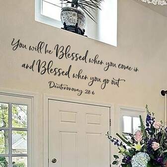 1pc Bible Deuteronomy 28:6 Wall Sticker, Family Blessings Wall Decor For Christ Believers, Suitable For Living Room And Bedroom