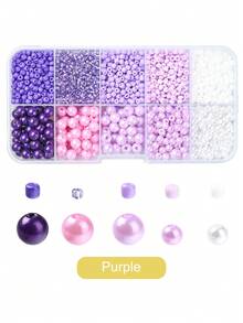DIY 10 格 ABS 塑料和玻璃种子珠首饰制作寻找珠子套件用于手链 DIY 首饰制作套件 - 彩色 - 查看 14