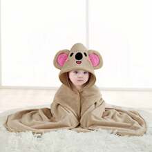 1 pièce Serviette de bain à capuche avec motif animal visage, unisexe. Serviette de bain à capuche unique pour nouveau-né avec design animal. Super doux peignoir de bain à capuche en polaire pour bébé. Serviette à capuche quatre-saisons pour tout-petit