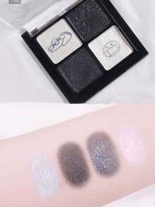 Rom&nd Better Than Eyes 眼影盘 B03 GLITZ IN BLACK，基础眼影盘，4 款日常自然色，X INAPSQUARE 联名款，丝绒质地，易于晕染，显色度高，哑光和珠光双色，高显色度，持久不脱妆，韩国彩妆，韩国化妆品，礼品 - B03 GLITZ IN BLACK - 查看 5