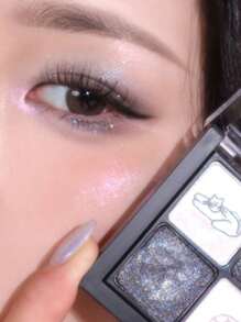 Rom&nd Better Than Eyes 眼影盘 B03 GLITZ IN BLACK，基础眼影盘，4 款日常自然色，X INAPSQUARE 联名款，丝绒质地，易于晕染，显色度高，哑光和珠光双色，高显色度，持久不脱妆，韩国彩妆，韩国化妆品，礼品 - B03 GLITZ IN BLACK - 查看 3