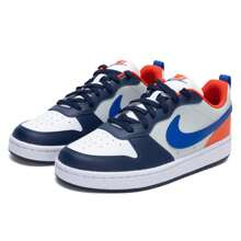 Nike 青年 Court Borough Low Recraft BG 休闲鞋，舒适轻便低帮运动鞋 DV5456-401 - 深藏青/皇家藍/隊橙/淺銀 - 查看 3