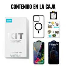 KBOD KIT B de Funda Protectora Antigolpes Con Protector de Cámara y Laminas de Pantalla Para iPhone - Negro - Ver 10