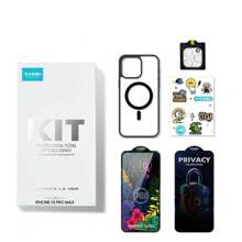 KBOD KIT B de Funda Protectora Antigolpes Con Protector de Cámara y Laminas de Pantalla Para iPhone - Negro - Ver 1