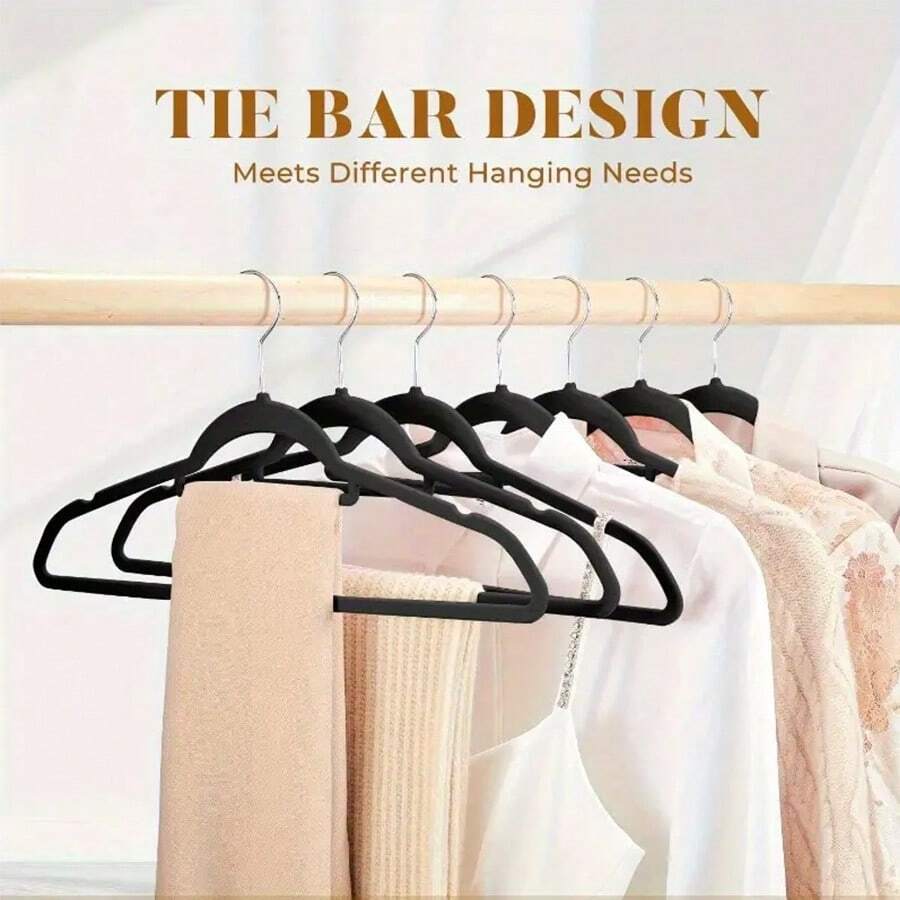 20pcs/10pcs Premium Flocked Hangers, NonSlip Clothes Hanger, Dry & Wet