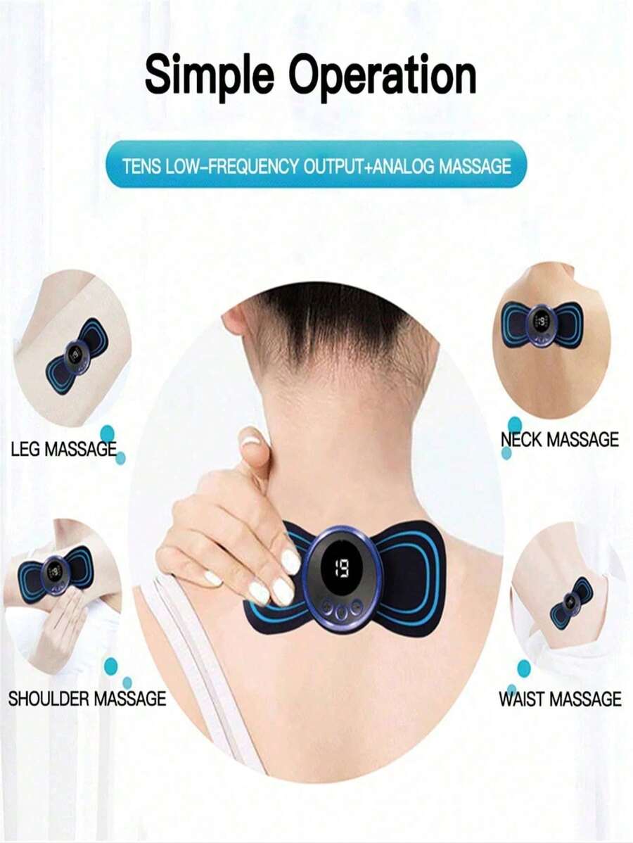 LCD Display EMS Neck Massage Electric Massager Cervical Neck Back Patch
