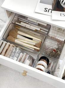 6pcs Drawer/Desktop Cosmetics Storage Box, Transparent Dresser Storage Box, Anti-Drop Multi-Compartment Jewelry And Small Objects Storage, Exquisite Storage Box Room Decor Home Decor Fall Decor Bedroom Decor