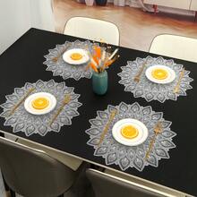 1 件/4 件/6 件/8 件孔雀金箔 PVC 餐垫，防滑隔热可洗餐桌垫，适用于家庭、酒店、餐厅 - 孔雀餐墊 - 查看 14