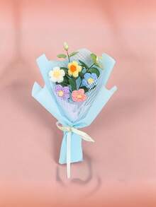 1 bó bông len móc thủ công kết hợp và kết hợp, hoa cầm tay, quà tặng lễ hội, quà tặng sinh nhật, ngày nhà giáo, ngày của nữ thần, ngày của mẹ, quà tặng cho giáo viên, bạn gái, mẹ, bạn học, quà tặng bất ngờ, sợi len không bao giờ héo, hoa giả, bó hoa thành phẩm - Một bó hoa hồng đã hoàn thành với hoa trên tay - Xem 5