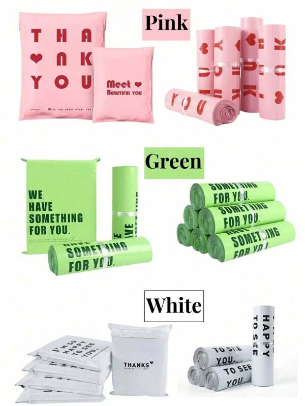 Shipping Bags, Strong Adhesive Mailing Bags, English Thicken Waterproof Express Delivery Bag Multipurpose Envelopes, Multi-Size Suitable For Clothing, Small Business, Boutique, Various Items Packaging Valentine's Day